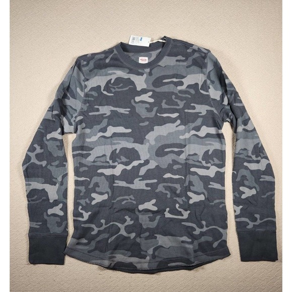 Vintage Mossimo Shirt Mens Large Pullover Camo Army Athletic Fit Thermal NWT A9 - Picture 1 of 12